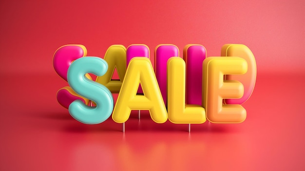 3D text sale on frame bright sale banner