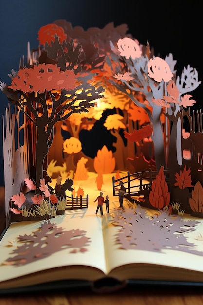 Photo 3d thanksgiving paper cut out diorama book