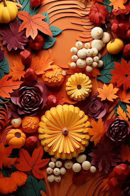 3d thanksgiving papier uitgeknipt achtergrond