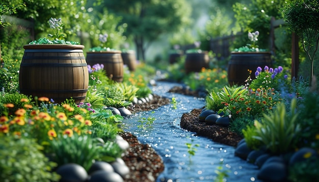 a 3D theme focused on water conservation and sustainability