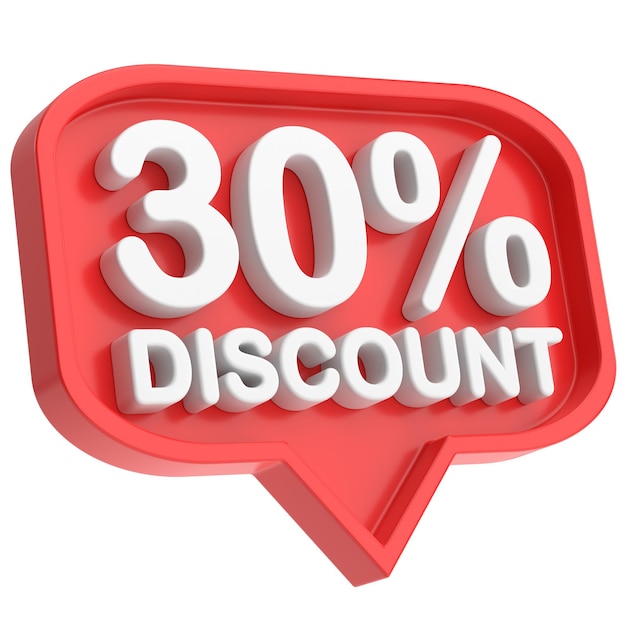 3D thirty percent discount 30 discount 30 sale