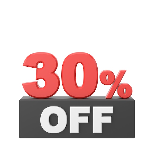 3D thirty percent off 30 off Sale banner decoration