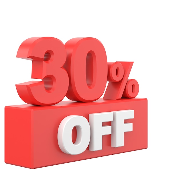 3D thirty percent off 30 off Sale banner decoration