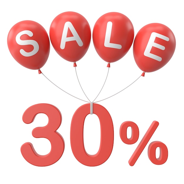 3D 30% 세일 30 세일 세일 배너 장식
