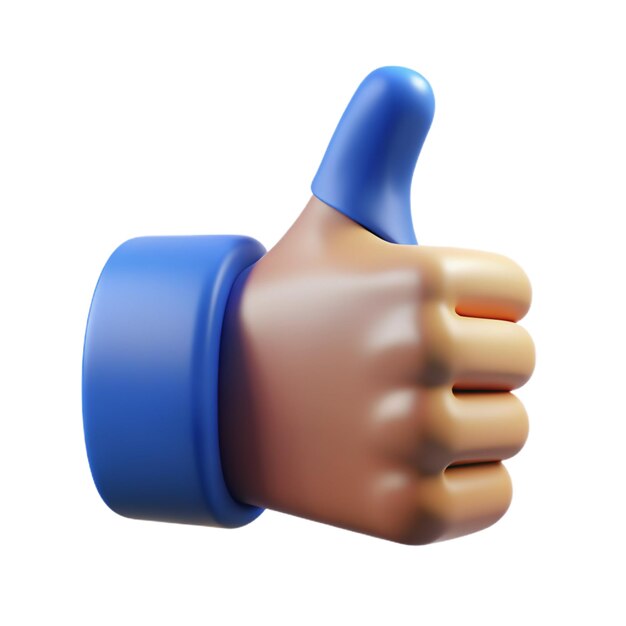 3d thumbs up social media like icon vector illustration