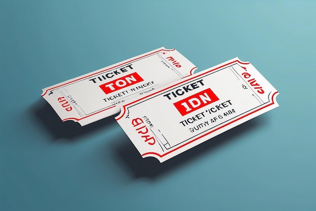 Photo 3d ticket icon isolated on background vector illustration two pair of tickets