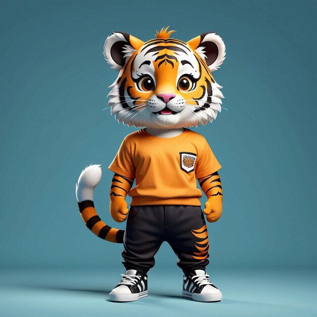 Photo 3d tiger animal character