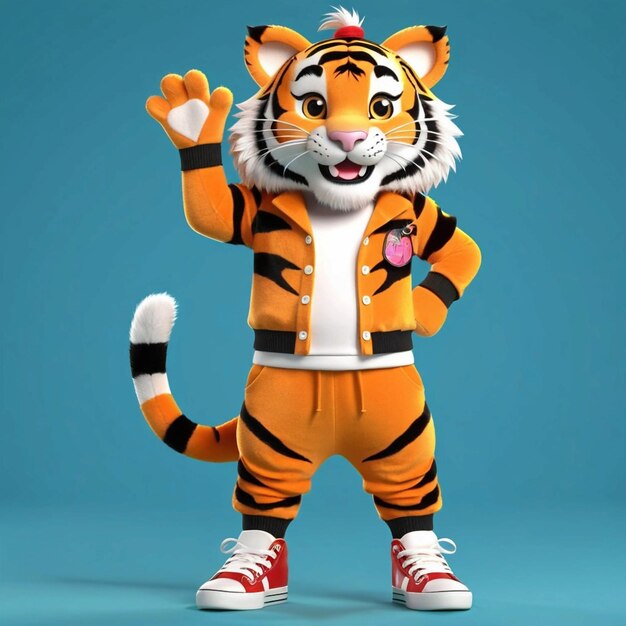 Photo 3d tiger animal character