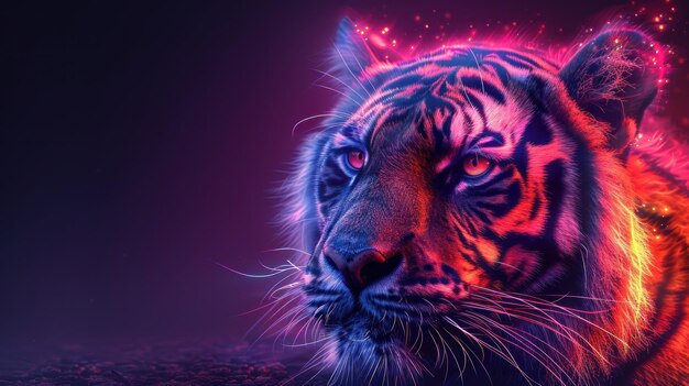 Photo 3d tiger illustration background wallpaper colorful