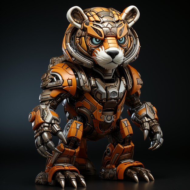 Foto robot tigre 3d