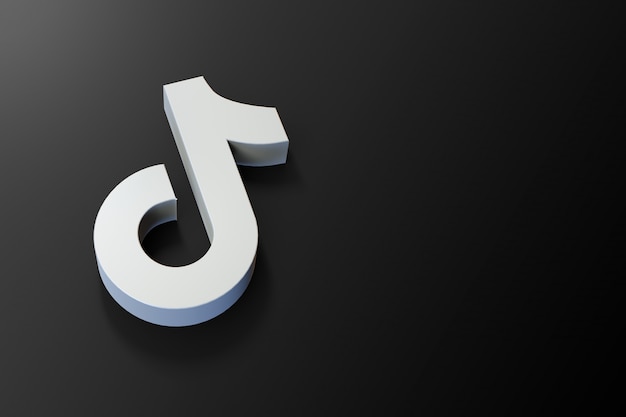 Foto 3d tiktok-logo minimalistisch met lege ruimte