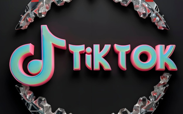 Foto logo 3d di tiktok