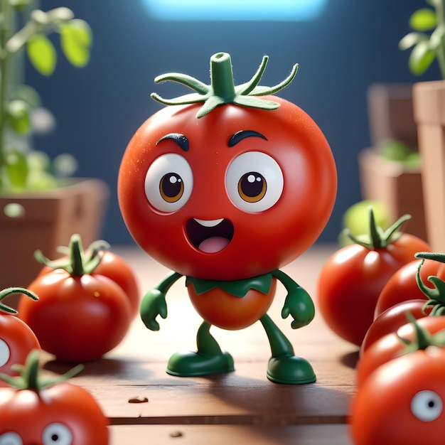 3D 토마토 만화 캐릭터