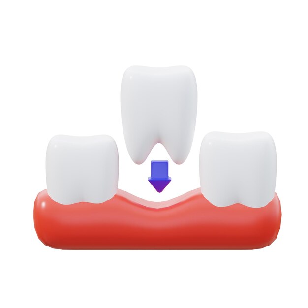 Photo 3d tooth filling illustration