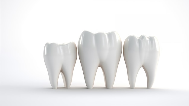 Photo 3d tooth white background