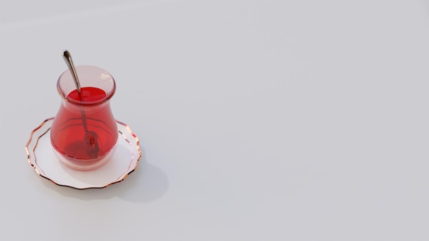 3D Traditional Turkish tea cay