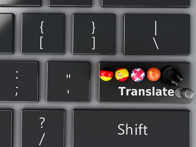 3d Translate foreign languages on computer keyboard