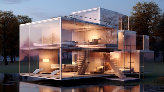 A 3D transparent small house