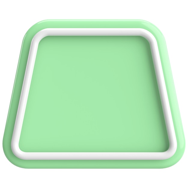 3D trapezoid button Empty button 3D illustration