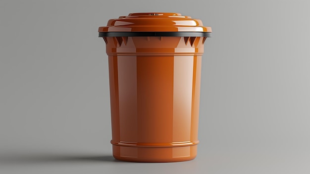 3D trash can on a plain background Generative AI