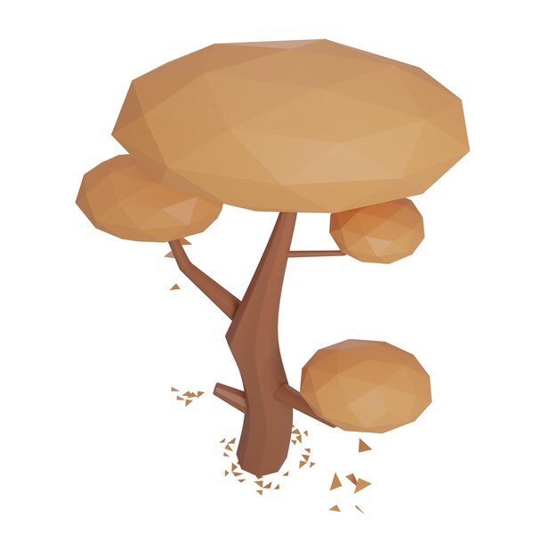 3D Дерево Изолированная Иконка Иллюстрация Визуализация