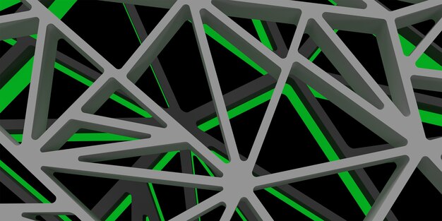 3d triangle abstrack design with dark green color hight quality image rendered