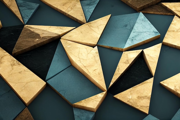 3d Triangular Geometric Marble Tile Design Pattern. 3d Random Triangular Texture Shape Art