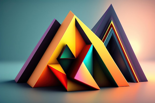 3D Triangular Shapes Background