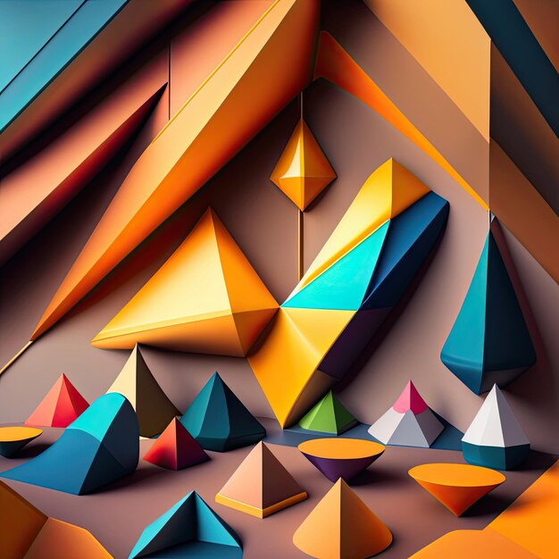 3D Triangular Shapes Background