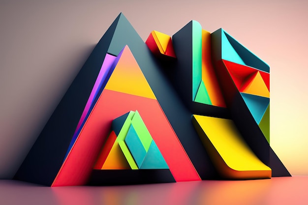 3D Triangular Shapes Background