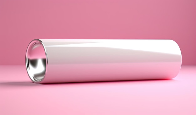 3d tube of white toothpaste on a pink background