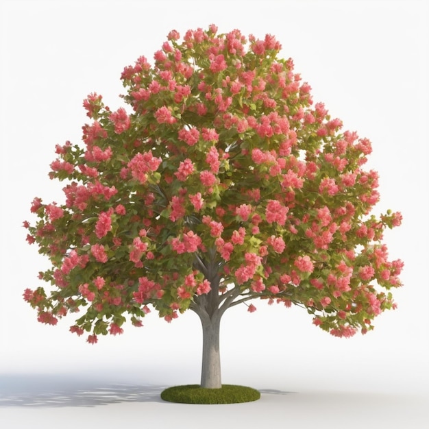 Photo 3d tulip tree isolated on transparent background