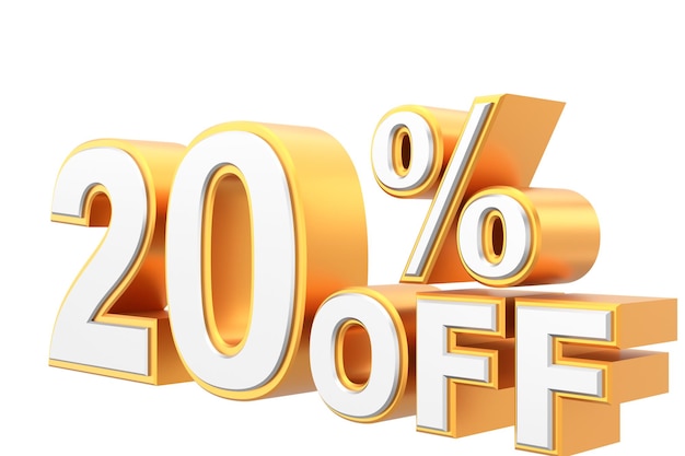 3D twenty percent off 20 off 20 sale