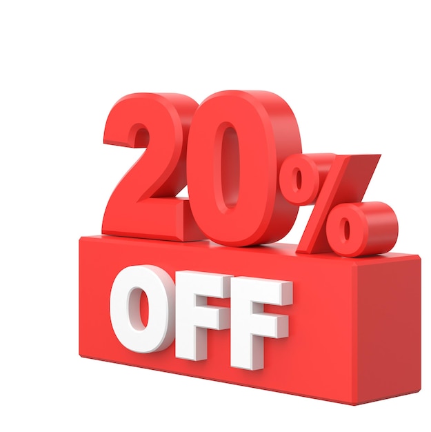 3D twenty percent off 20 off Sale banner decoration