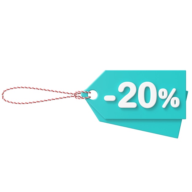 3D 20%セール 20%セール セールタグ