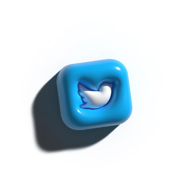 Foto 3d twitter pictogram