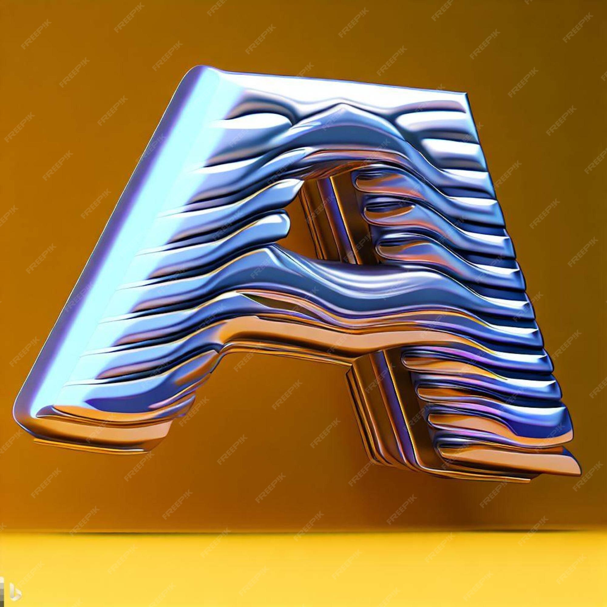Premium AI Image 3d typography of the letter A on a yellow background
