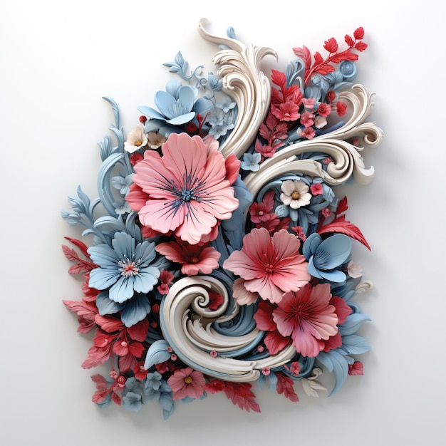 3d typography psychedelic paper shapes