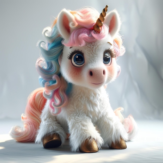 Photo 3d unicorn character