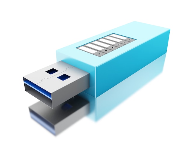 3d USB drive with data folders