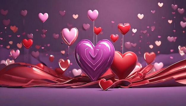 3D valentine day background