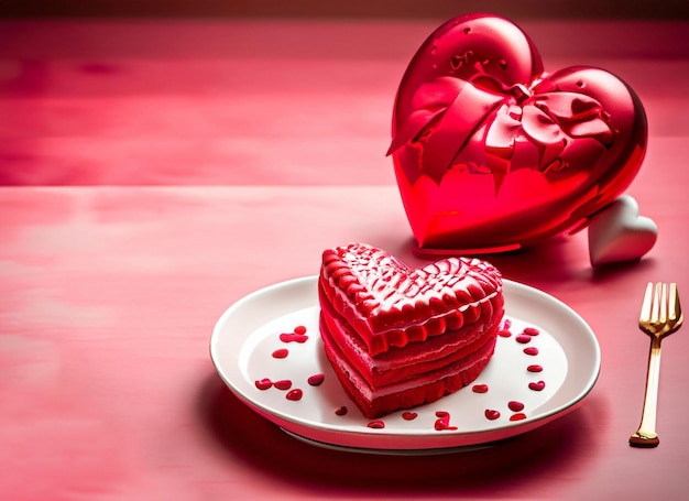 3d valentine podium with hearts red