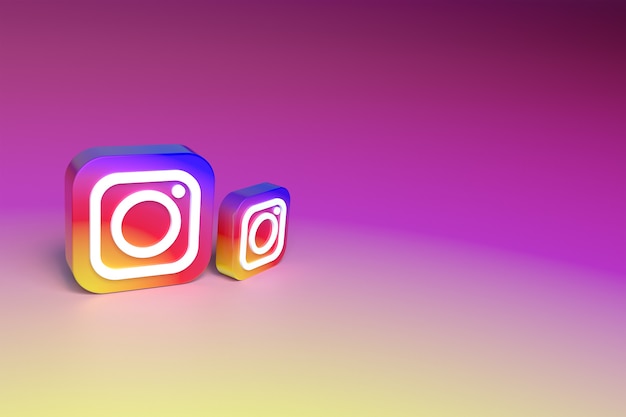 3D van Instagram-pictogram