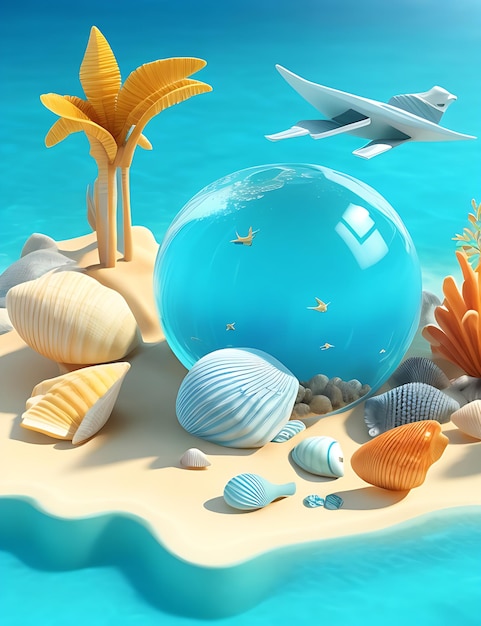 Photo 3d vary ocean scene