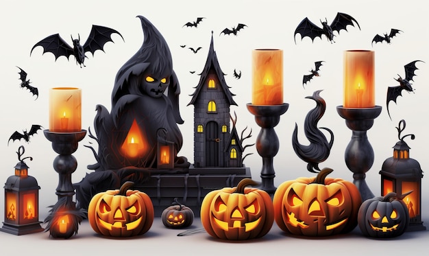 Photo 3d vector halloween patterns readytoprint spooky images