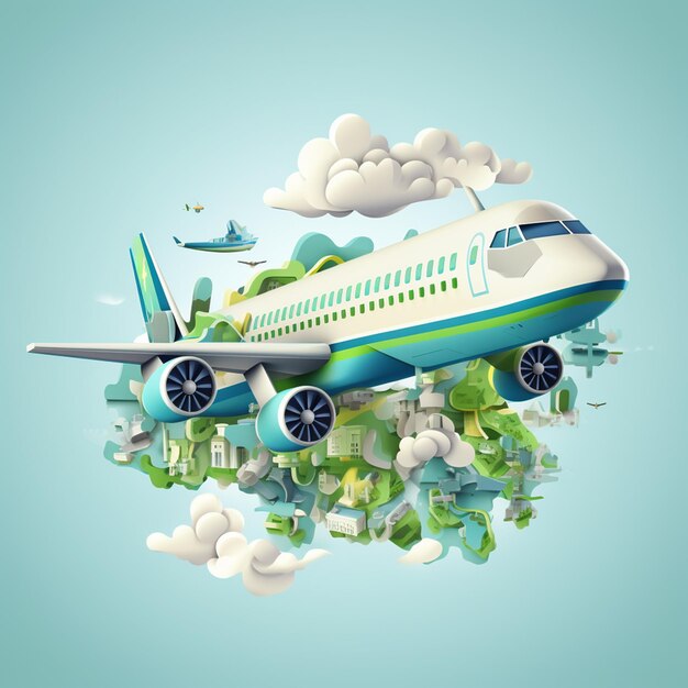 3d vector illustration of airplane