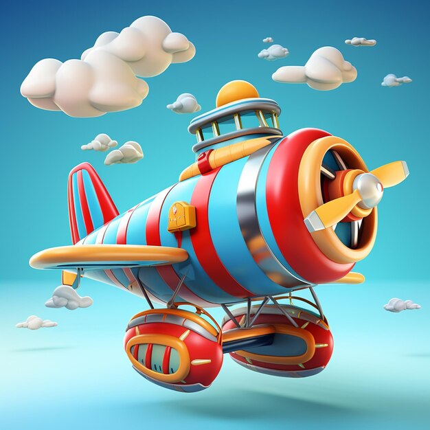 3d vector illustration of balloon plane