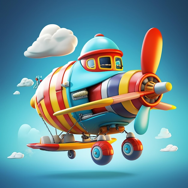 3d vector illustration of balloon plane