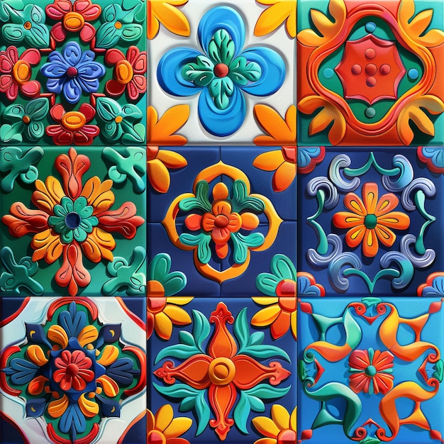 3D vector illustration of a Moroccan tile design vibrant colors and intricate geometric shapes