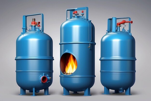 Photo 3d vector natural gas tank used for cooking and various industries consumable and energy economy concept eps 10 vector